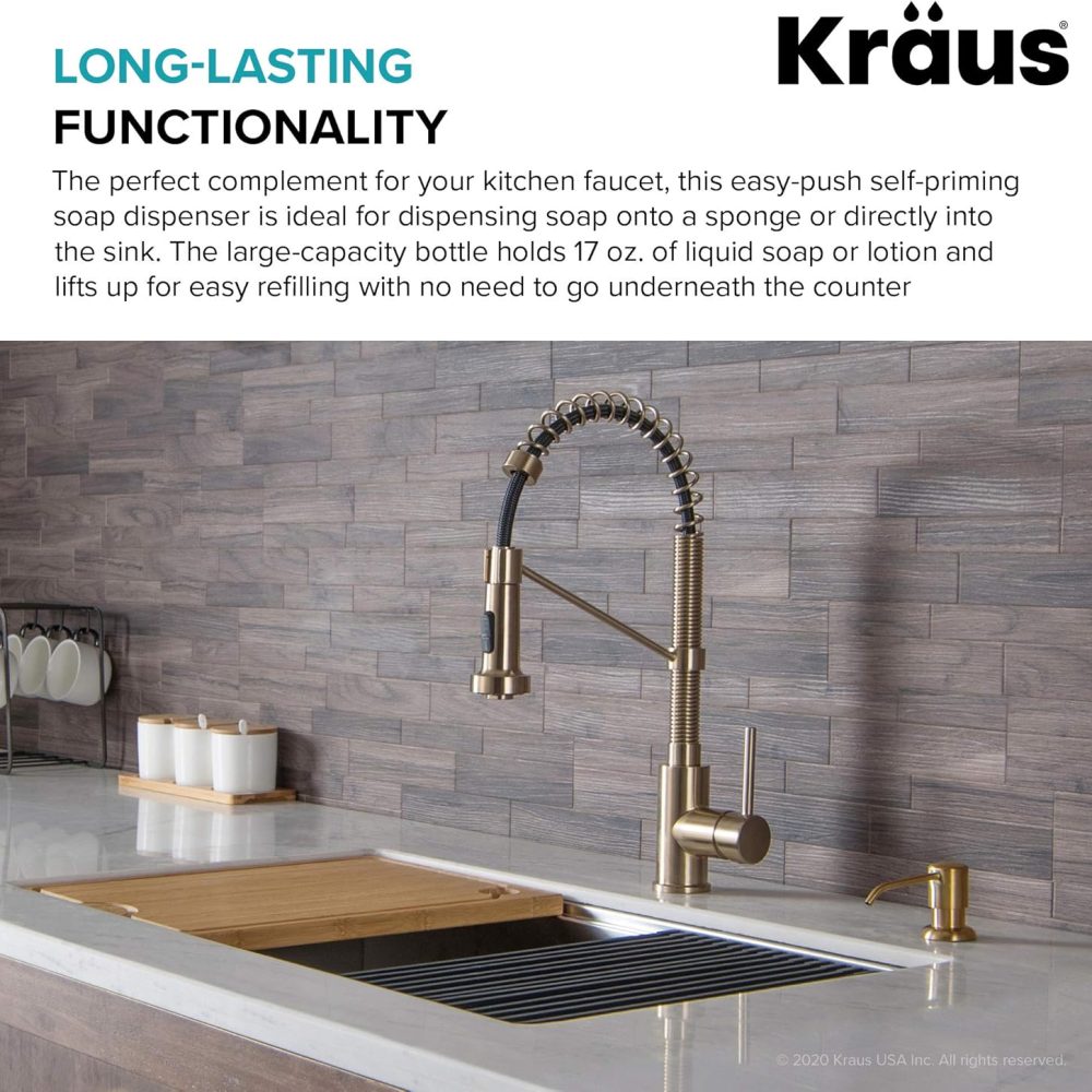 KRAUS Boden Kitchen Soap and Lotion Dispenser in Brushed Brass, KSD-53BB - Image 6