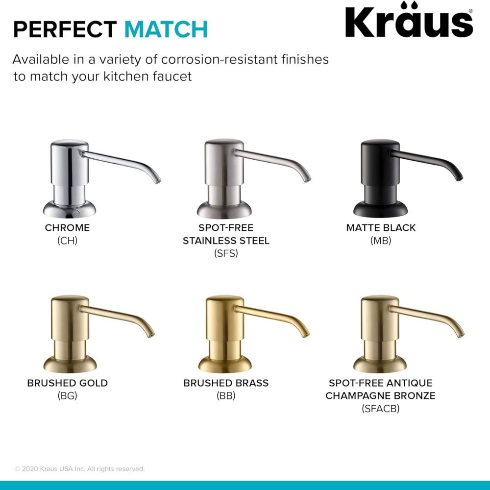 KRAUS Boden Kitchen Soap and Lotion Dispenser in Brushed Brass, KSD-53BB - Image 7